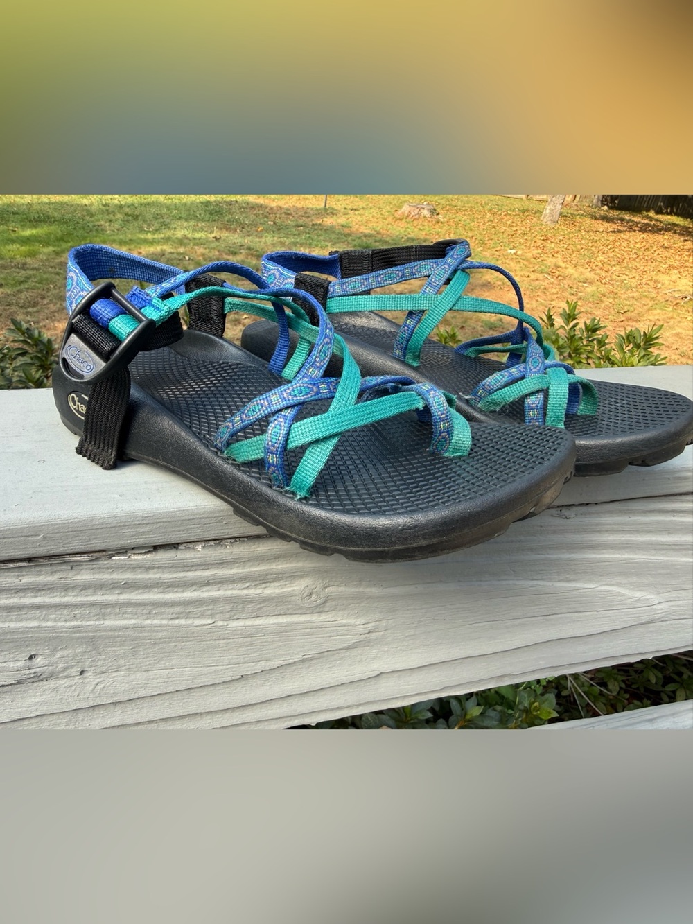Chaco Women's Strappy Sandals in Teal & Blue